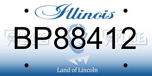 BP88412 Illinois License Plate