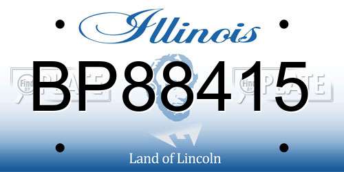 BP88415 Illinois License Plate