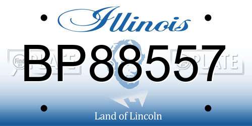 BP88557 Illinois License Plate