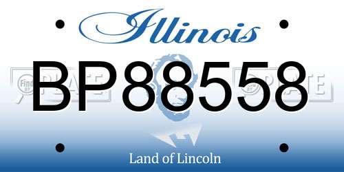 BP88558 Illinois License Plate