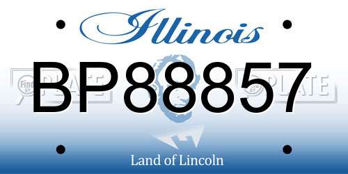 BP88857 Illinois License Plate