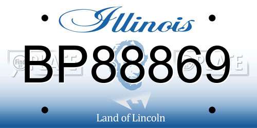 BP88869 Illinois License Plate