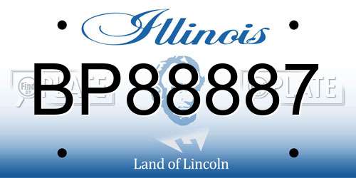 BP88887 Illinois License Plate