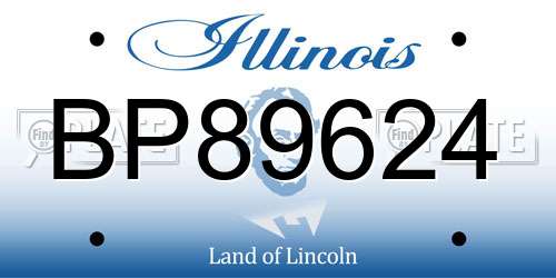 BP89624 Illinois License Plate
