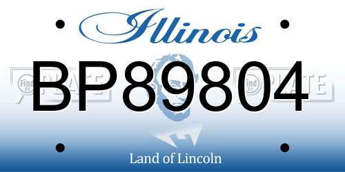 BP89804 Illinois License Plate
