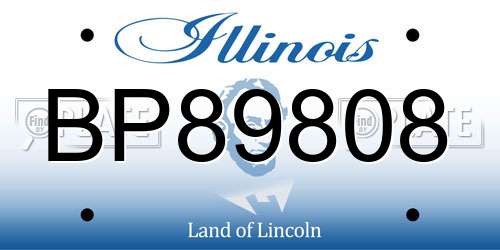 BP89808 Illinois License Plate