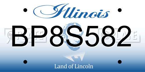 BP8S582 Illinois License Plate