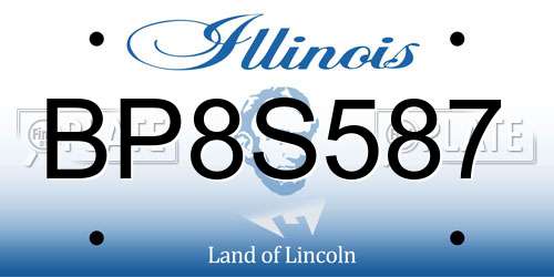BP8S587 Illinois License Plate