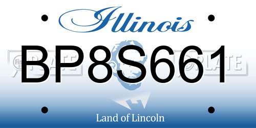 BP8S661 Illinois License Plate
