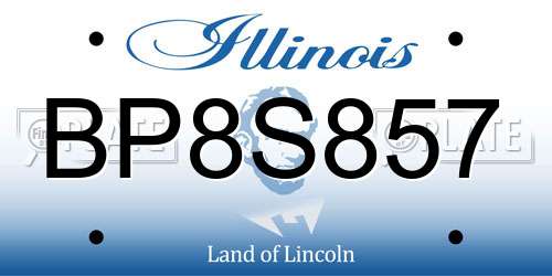 BP8S857 Illinois License Plate