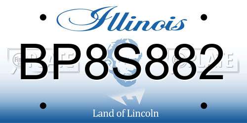 BP8S882 Illinois License Plate