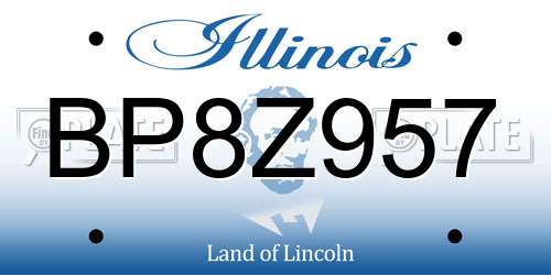 BP8Z957 Illinois License Plate