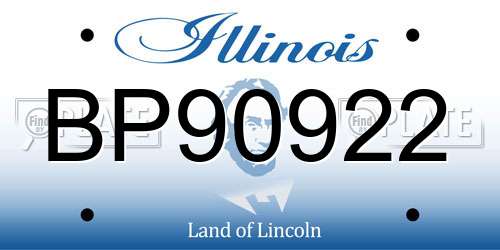 BP90922 Illinois License Plate