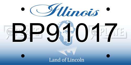 BP91017 Illinois License Plate