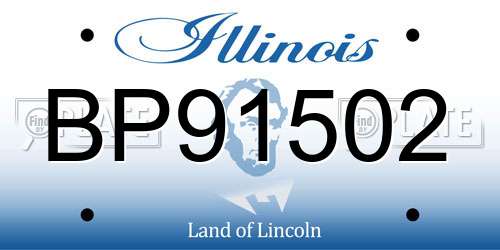 BP91502 Illinois License Plate