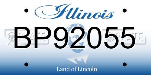 BP92055 Illinois License Plate