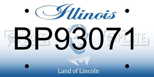 BP93071 Illinois License Plate