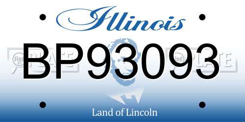 BP93093 Illinois License Plate