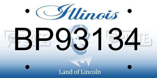 BP93134 Illinois License Plate