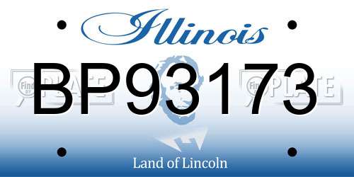 BP93173 Illinois License Plate