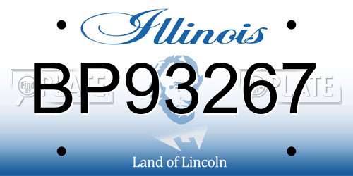 BP93267 Illinois License Plate