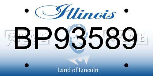 BP93589 Illinois License Plate