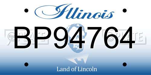 BP94764 Illinois License Plate