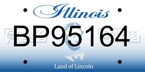 BP95164 Illinois License Plate