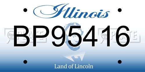 BP95416 Illinois License Plate