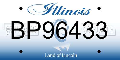 BP96433 Illinois License Plate