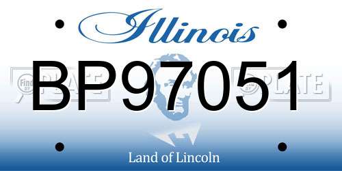 BP97051 Illinois License Plate