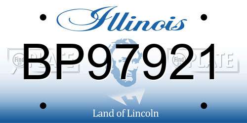 BP97921 Illinois License Plate