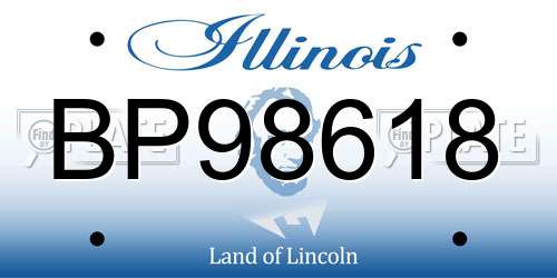 BP98618 Illinois License Plate