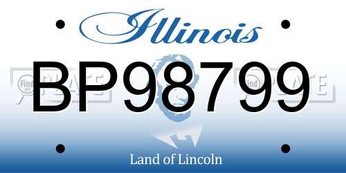 BP98799 Illinois License Plate