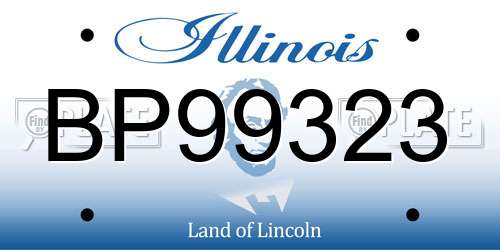 BP99323 Illinois License Plate