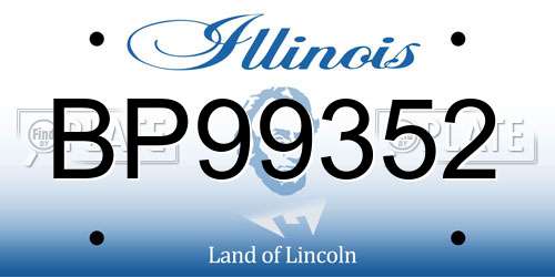 BP99352 Illinois License Plate