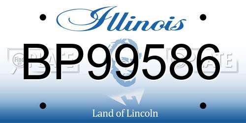 BP99586 Illinois License Plate