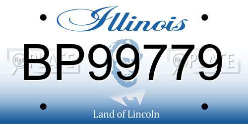 BP99779 Illinois License Plate