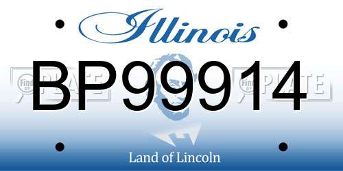 BP99914 Illinois License Plate