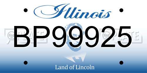 BP99925 Illinois License Plate