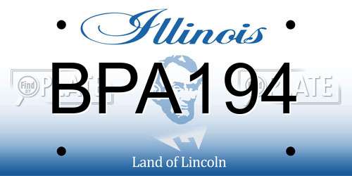 BPA194 Illinois License Plate