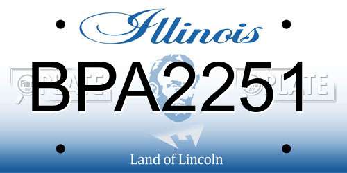 BPA2251 Illinois License Plate
