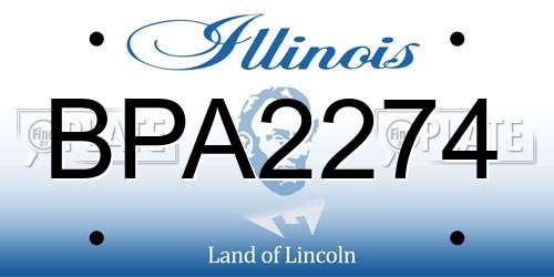 BPA2274 Illinois License Plate