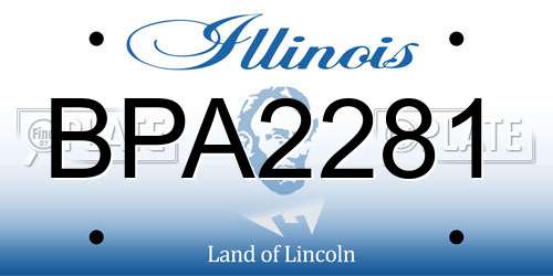 BPA2281 Illinois License Plate