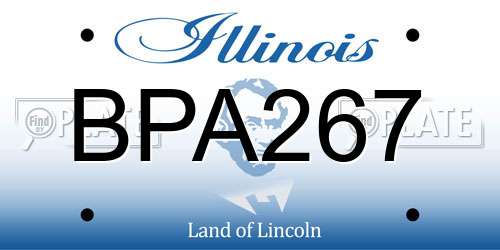 BPA267 Illinois License Plate