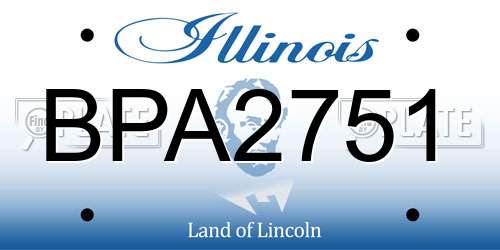 BPA2751 Illinois License Plate