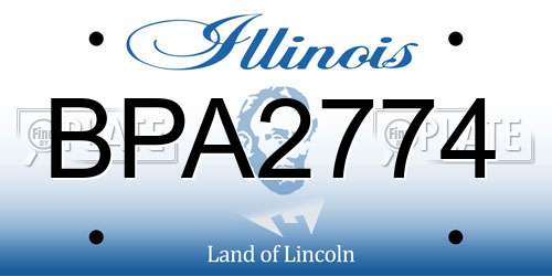 BPA2774 Illinois License Plate