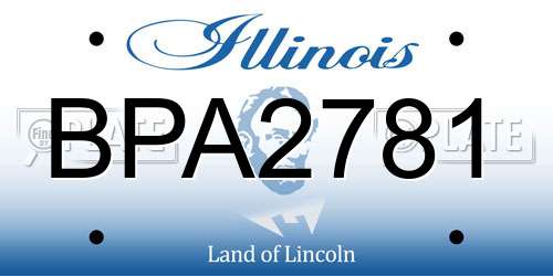 BPA2781 Illinois License Plate