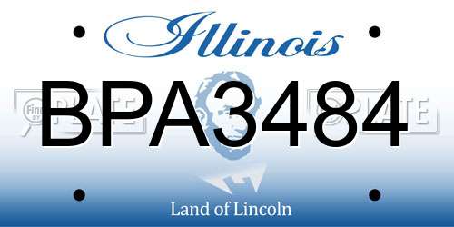 BPA3484 Illinois License Plate