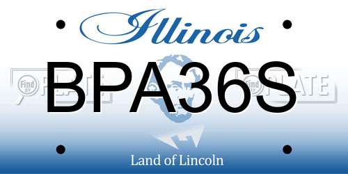 BPA36S Illinois License Plate